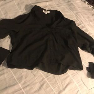 Express Portofino button down crop top